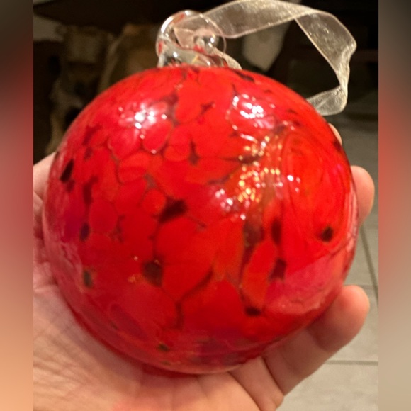 HANDCRAFTED Blown Glass FRIENDSHIP Beautiful Red  Multicolor ORNAMENT 4.5-5” - Picture 6 of 16